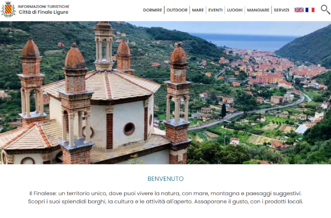 Homepage del sito turistico del Comune di Finale Ligure