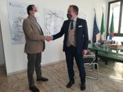 Il Presidente della Provincia di Savona, Pierangelo Olivieri, e il Presidente di Unione Industriali di Savona, Angelo Berlangieri