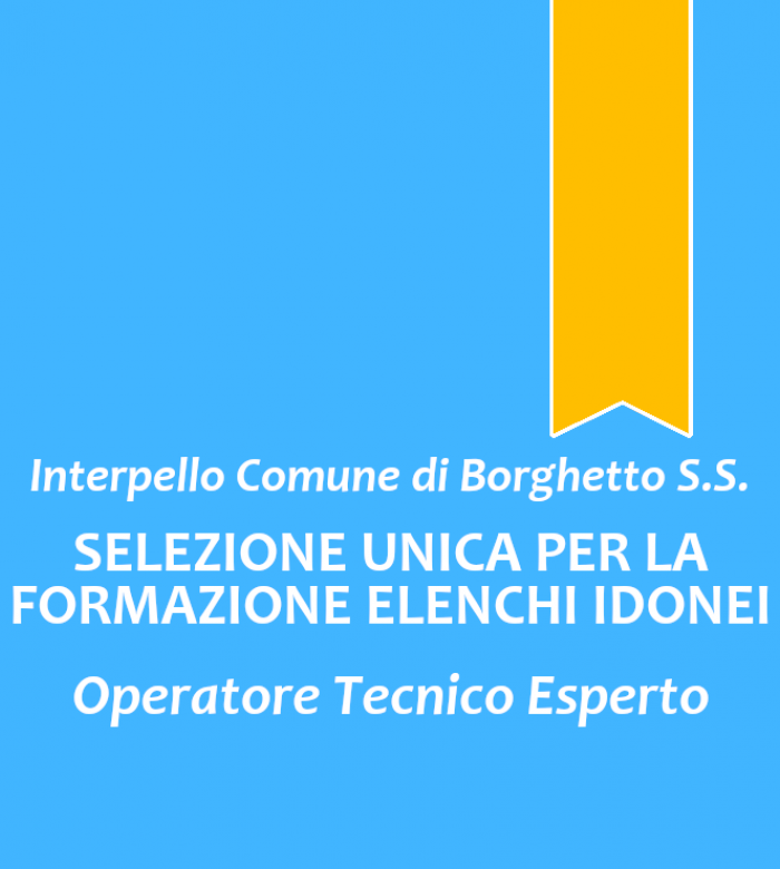 Interpello Borghetto Santo Spirito - Operatore Tecnico Esperto