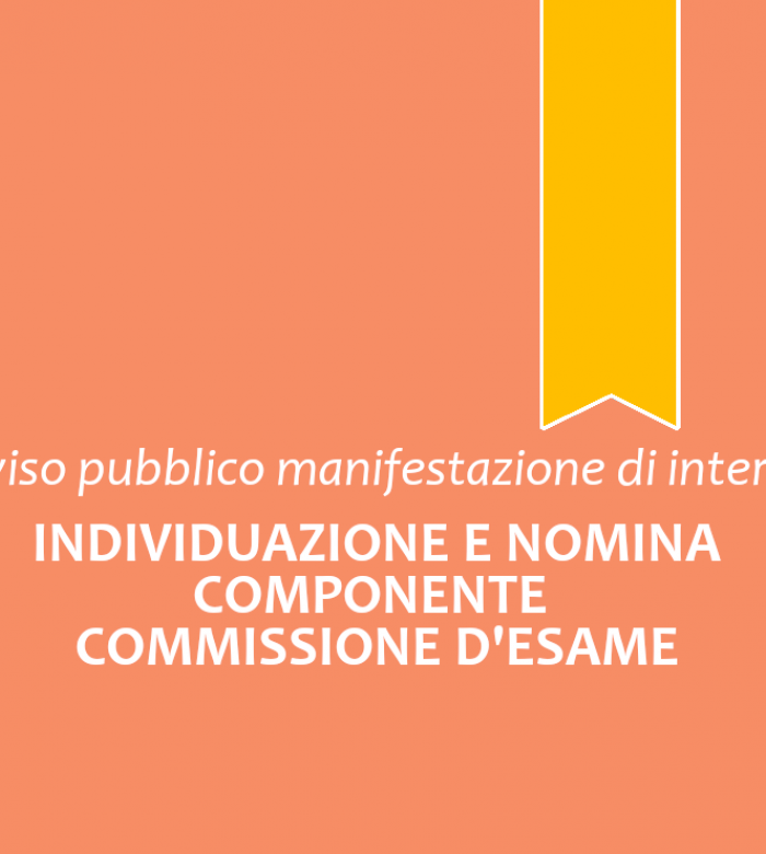 Avviso pubblico per la manifestazione di interesse per l’individuazione e la nomina a componente della Commissione relativa all’avviso di concorso per esami, per l’assunzione a tempo pieno e indeterminato di n. 1 posto di “Dirigente Tecnico” Avviso pubblico per la manifestazione di interesse per l’individuazione e la nomina a componente della Commissione relativa all’avviso di concorso per esami, per l’assunzione a tempo pieno e indeterminato di n. 1 posto di “Dirigente Tecnico”