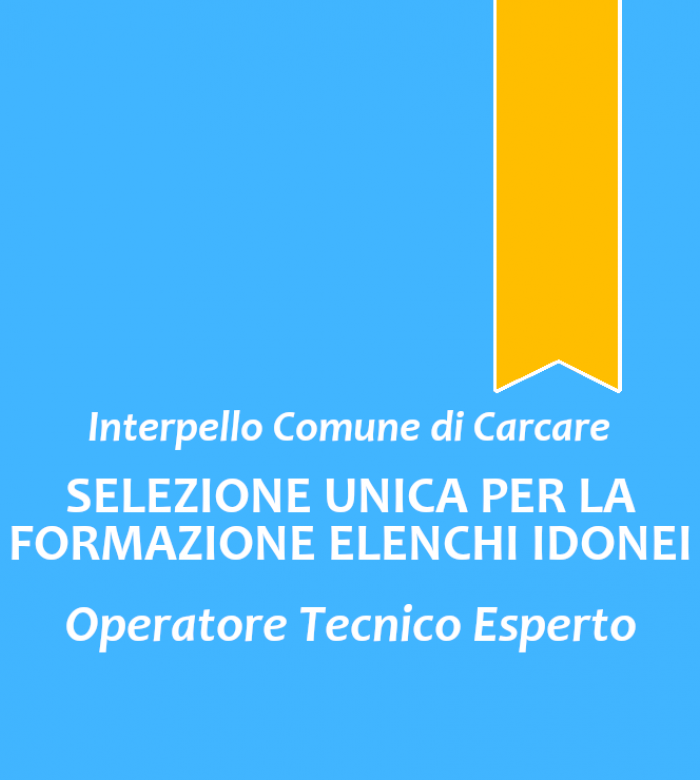 Interpello del Comune di Carcare - Elenco idonei "Operatore Tecnico Esperto"