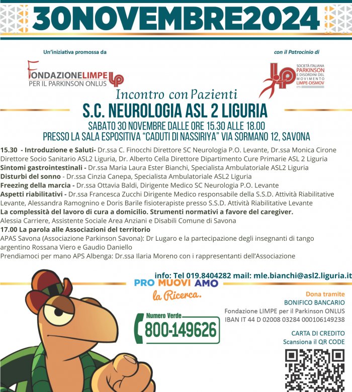 Incontro con Pazienti S.C. Neurologia ASL 2 Liguria