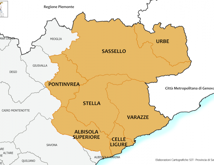 Comuni della Provincia di Savona interessati dalle ordinanze Comuni della Provincia di Savona interessati dalle ordinanze