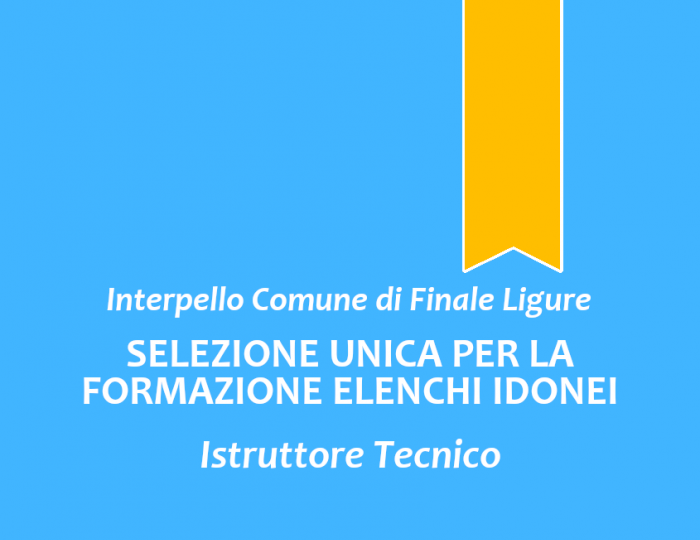 Interpello Finale Ligure - Istruttore Tecnico