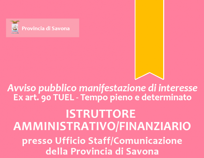 Istruttore A/F ex art 90 - Staff/Comunicazione