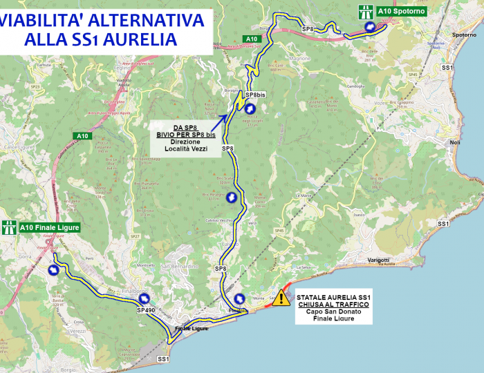 Percorso alternativo alla SS1 Aurelia