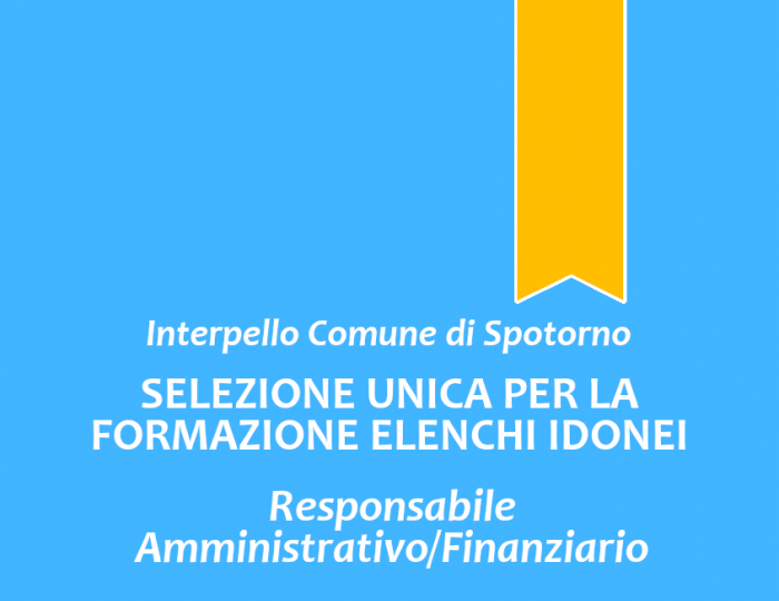 Interpello del Comune di Spotorno - Elenco idonei "Responsabile A/F"