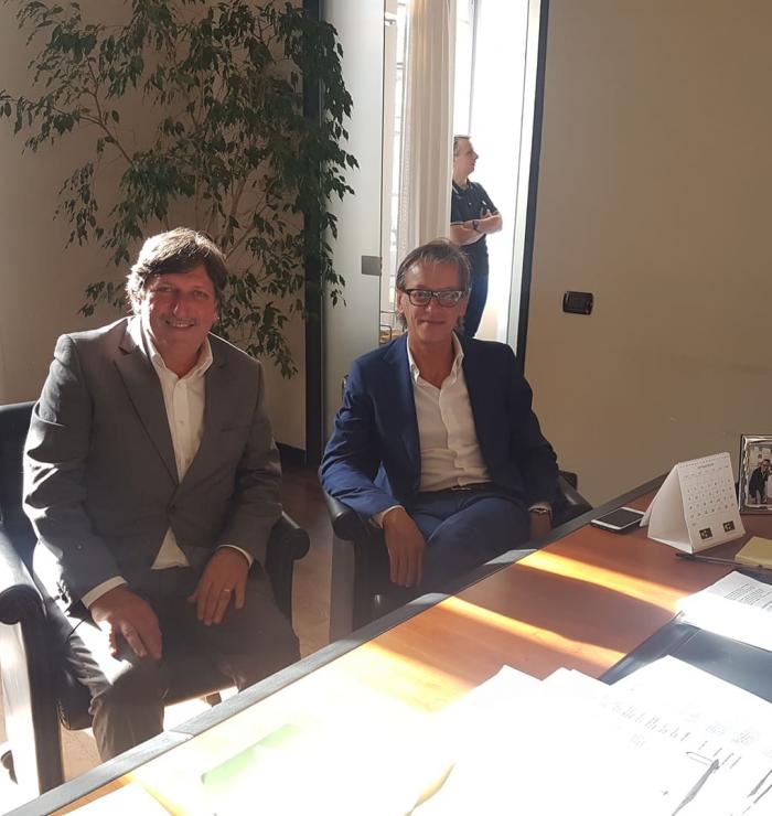 Albenga, il vicepresidente Francesco Bonasera e il sindaco di Albenga Riccardo Tomatis Albenga, il vicepresidente provinciale Francesco Bonasera e il sindaco di Albenga Riccardo Tomatis