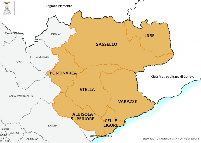 Comuni della Provincia di Savona interessati dalle ordinanze