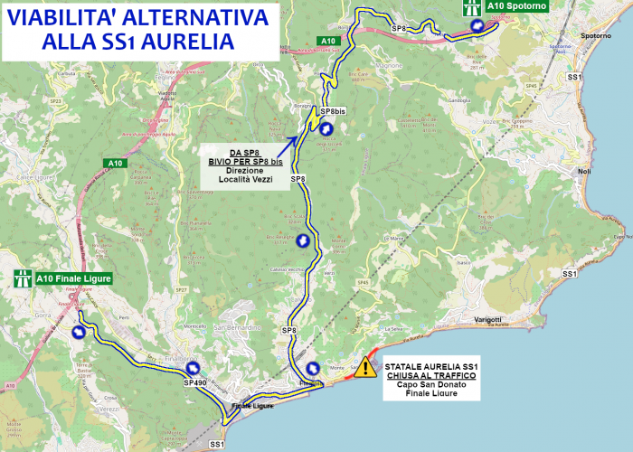 Percorso alternativo alla SS1 Aurelia