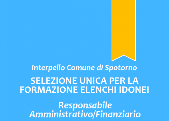 Interpello del Comune di Spotorno - Elenco idonei "Responsabile A/F"
