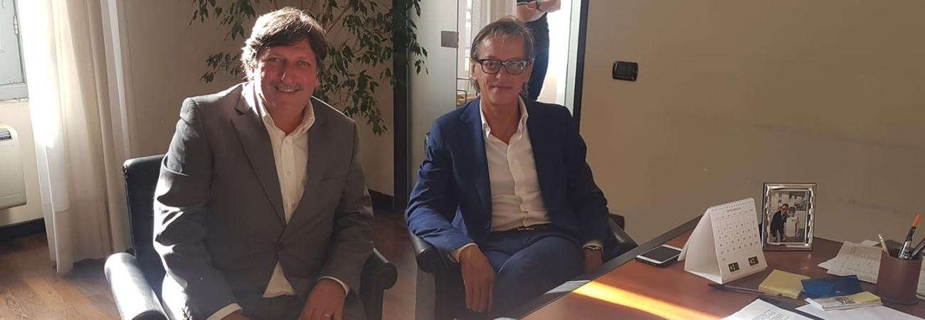 Albenga, il vicepresidente Francesco Bonasera e il sindaco di Albenga Riccardo Tomatis Albenga, il vicepresidente provinciale Francesco Bonasera e il sindaco di Albenga Riccardo Tomatis