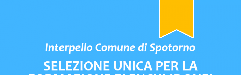 Interpello del Comune di Spotorno - Elenco idonei "Responsabile A/F"